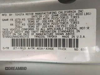 2008 Toyota Tacoma with VIN 5TENX22N48Z481372, listed as a IAAI auction lot 41858581 with 94,067 mi miles. Bid and sale history available at carsss.com. Image 9.