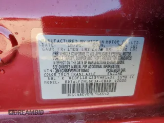 2021 Nissan Versa SV with VIN 3N1CN8EV0ML918540, listed as a Copart auction lot 88895595 with 37,067 mi miles and Salvage Title. Bid and sale history available at carsss.com. Image 13.