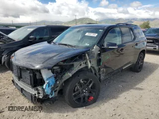 2018 Chevrolet Traverse Premier z VIN 1GNEVJKW6JJ247802, wystawiony jako Copart lot #56607265 z przebiegiem 81 496 mil mil oraz Szkoda całkowita • Salvage title. Historia ofert i sprzedaży dostępna na DreamBid. Obrazek 1.