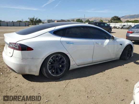 2017 Tesla Model S 60 with VIN 5YJSA1E19HF183845, listed as a Copart auction lot 58204205 with 150,701 mi miles and Salvage title. Bid and sale history available at DreamBid. Image 3.