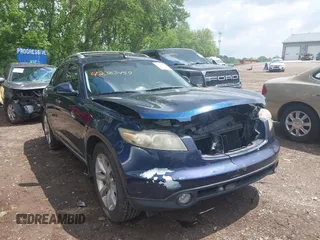 2005 Infiniti FX with VIN JNRAS08U95X105799, listed as a IAAI auction lot 42383457 with 206,645 mi miles and . Bid and sale history available at DreamBid. Image 1.