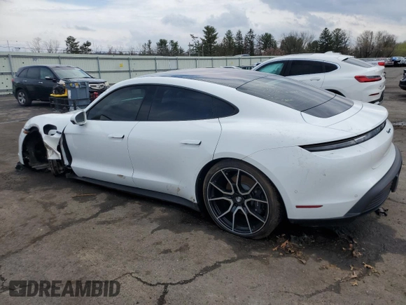 2025 Porsche Taycan with VIN WP0AA2Y18SSA09226, listed as a Copart auction lot 51801615 with 15,533 mi miles and Salvage title. Bid and sale history available at DreamBid. Image 2.