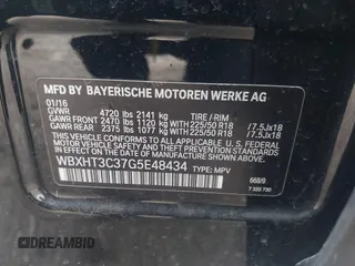 2016 BMW X1 xDrive28i with VIN WBXHT3C37G5E48434, listed as a IAAI auction lot 42005591 with 140,066 mi miles and . Bid and sale history available at DreamBid. Image 9.
