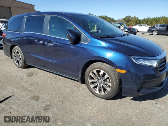 2022 Honda Odyssey EX-L with VIN 5FNRL6H73NB042531, listed as a Copart auction lot 88517295 with 23,926 mi miles and Salvage Title. Bid and sale history available at DreamBid. Image 4.