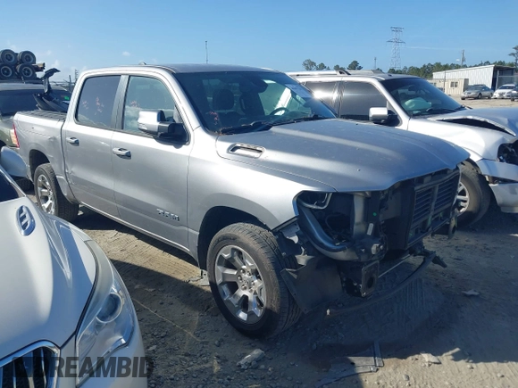 2019 Ram 1500 Big Horn with VIN 1C6RREFG9KN813705, listed as a IAAI auction lot 40697745 with 76,411 mi miles and . Bid and sale history available at DreamBid. Image 1.