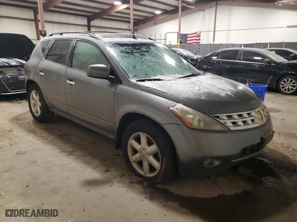 2005 Nissan Murano S with VIN JN8AZ08W35W419424, listed as a Copart auction lot 85877744 with 0 mi miles and Salvage Title. Bid and sale history available at carsss.com. Image 4.