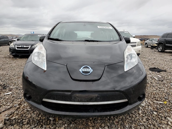 2015 Nissan LEAF SV with VIN 1N4AZ0CP0FC309063, listed as a Copart auction lot 72829432 with 74,214 mi miles. Bid and sale history available at carsss.com. Image 5.