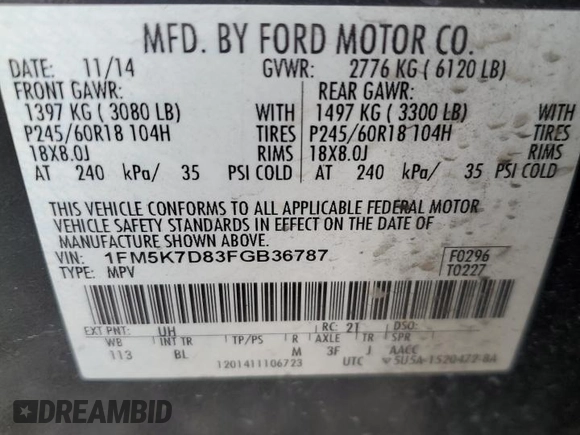2015 Ford Explorer XLT with VIN 1FM5K7D83FGB36787, listed as a Copart auction lot 49992615 with 202,381 mi miles and Salvage Title. Bid and sale history available at carsss.com. Image 13.