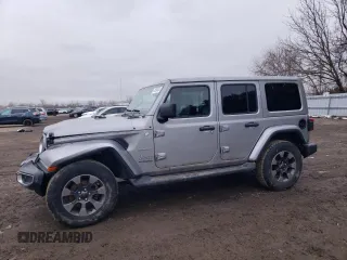 2018 Jeep Wrangler Unlimited Sahara z VIN 1C4HJXEG6JW131317, wystawiony jako Copart lot #41599603 z przebiegiem 126 929 mil mil oraz Szkoda całkowita • Salvage title. Historia ofert i sprzedaży dostępna na DreamBid. Obrazek 1.
