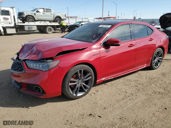 2019 Acura TLX w/A-Spec Pkg with VIN 19UUB3F62KA001108, listed as a Copart auction lot 48525965 with 42,451 mi miles and Salvage Title. Bid and sale history available at carsss.com. Image 1.
