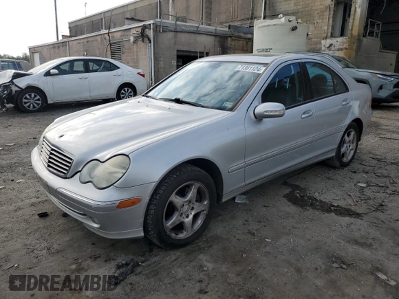 2001 Mercedes-Benz C 320 with VIN WDBRF64J81F045177, listed as a Copart auction lot 71381124 with 93,983 mi miles and Salvage Title. Bid and sale history available at DreamBid. Image 1.