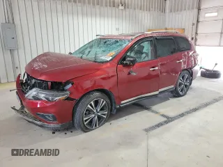 2018 Nissan Pathfinder SL z VIN 5N1DR2MM4JC624976, wystawiony jako Copart lot #59156285 z przebiegiem 63 859 mil mil oraz Szkoda całkowita • Salvage title. Historia ofert i sprzedaży dostępna na DreamBid. Obrazek 1.