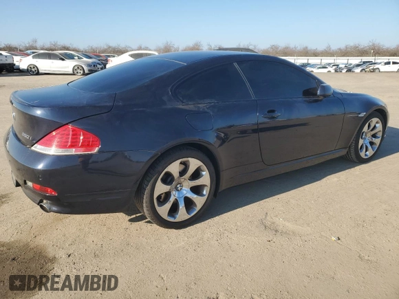 2006 BMW 6 Series 650Ci with VIN WBAEH13496CR50851, listed as a Copart auction lot 87455644 with 57,481 mi miles and Salvage Title. Bid and sale history available at carsss.com. Image 3.