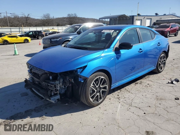2024 Nissan Sentra SR with VIN 3N1AB8DV7RY329500, listed as a Copart auction lot 48197945 with 10,621 mi miles and Salvage Title. Bid and sale history available at carsss.com. Image 1.