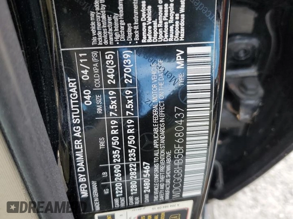 2011 Mercedes-Benz GLK 350 with VIN WDCGG8HB5BF680437, listed as a Copart auction lot 75008114 with Not Provided miles and Salvage Title. Bid and sale history available at DreamBid. Image 14.