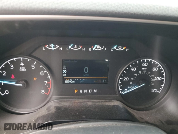 2022 Ford F-150 XL with VIN 1FTFW1E51NFA04887, listed as a Copart auction lot 55734705 with 123,590 mi miles and Salvage title. Bid and sale history available at DreamBid. Image 9.