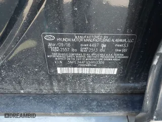 2016 Hyundai Sonata 2.4L Sport with VIN 5NPE34AF1GH410309, listed as a IAAI auction lot 38677619 with 233,330 mi miles. Bid and sale history available at carsss.com. Image 9.