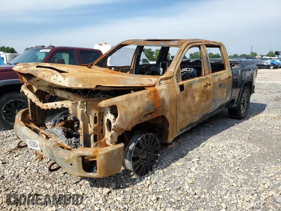 2021 GMC Sierra 2500HD AT4 z VIN 1GT49PEY3MF130131, wystawiony jako Copart lot #60839854 z przebiegiem Nie podano mil oraz Nie do naprawy • Non repairable. Historia ofert i sprzedaży dostępna na DreamBid. Obrazek 1.