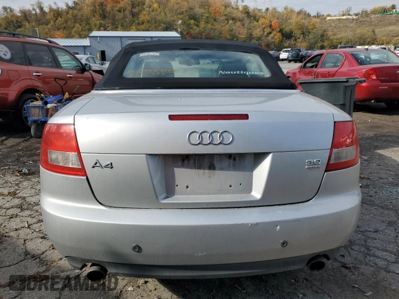 2006 Audi A4 3.0L with VIN WAUDT48H26K001588, listed as a Copart auction lot 77682844 with 126,460 mi miles and Salvage Title. Bid and sale history available at carsss.com. Image 6.