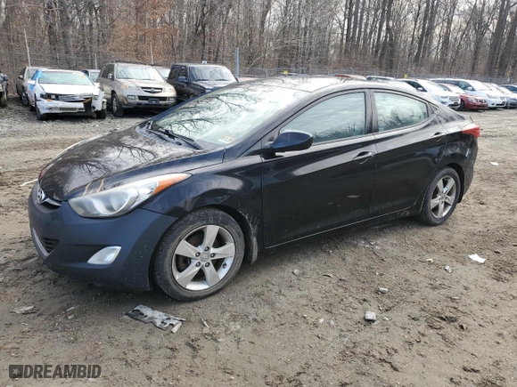 2013 Hyundai Elantra GLS PZEV with VIN KMHDH4AE4DU722190, listed as a Copart auction lot 46838475 with 234,391 mi miles and Salvage Title. Bid and sale history available at carsss.com. Image 1.