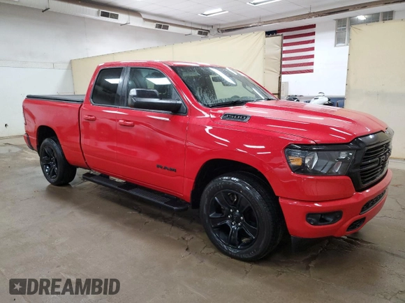 2021 Ram 1500 Big Horn with VIN 1C6SRFBT6MN771958, listed as a Copart auction lot 56236575 with 76,090 mi miles and Salvage title. Bid and sale history available at DreamBid. Image 4.