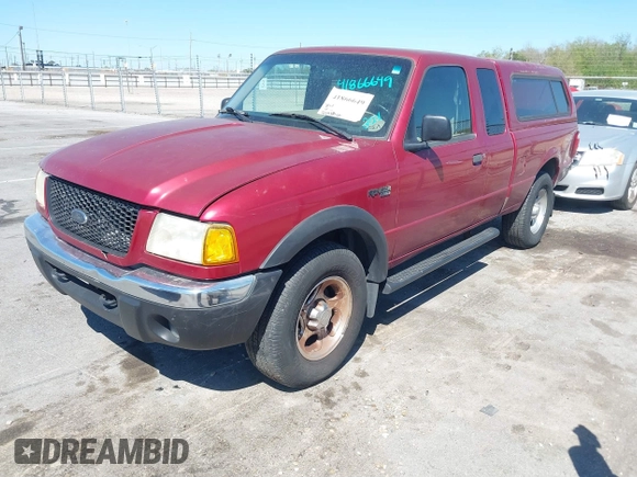 2001 Ford Ranger XL Fleet with VIN 1FTZR15E31PA53677, listed as a IAAI auction lot 41866649 with 121,968 mi miles. Bid and sale history available at carsss.com. Image 2.