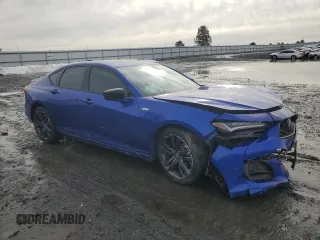 2021 Acura TLX w/A-Spec Package with VIN 19UUB5F59MA008532, listed as a Copart auction lot 46647805 with 17,468 mi miles and Salvage Title. Bid and sale history available at carsss.com. Image 4.