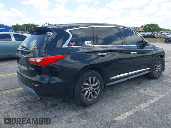 2015 Infiniti QX60 with VIN 5N1AL0MNXFC511350, listed as a IAAI auction lot 42117809 with 128,274 mi miles and . Bid and sale history available at DreamBid. Image 4.