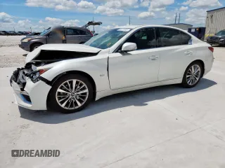 2018 Infiniti Q50 Luxe with VIN JN1EV7AP5JM353309, listed as a Copart auction lot 62271345 with 84,783 mi miles and Salvage title. Bid and sale history available at DreamBid. Image 1.