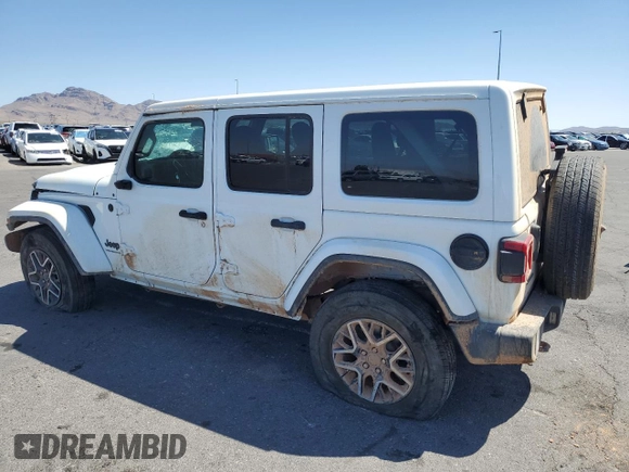 2025 Jeep Wrangler Sahara z VIN 1C4PJXEN8SW529320, wystawiony jako Copart lot #57918605 z przebiegiem 15 706 mil mil oraz Czysty tytuł • Clean title. Historia ofert i sprzedaży dostępna na DreamBid. Obrazek 2.