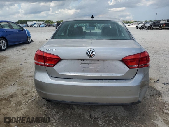 2013 Volkswagen Passat SE with VIN 1VWBH7A33DC069849, listed as a Copart auction lot 60709075 with 217,320 mi miles and Salvage title. Bid and sale history available at DreamBid. Image 6.