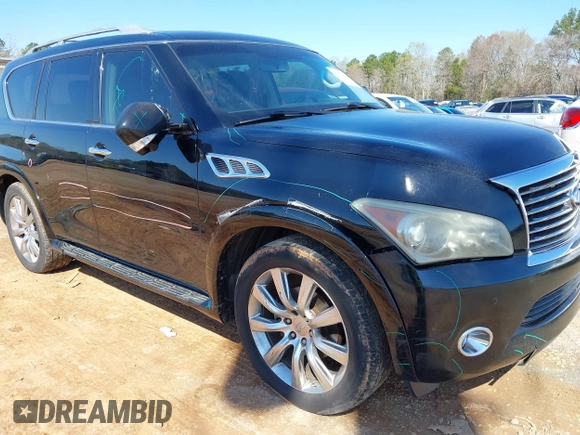2011 Infiniti QX56 7-passenger with VIN JN8AZ2NF3B9503608, listed as a IAAI auction lot 41875603 with 215,051 mi miles. Bid and sale history available at carsss.com. Image 6.