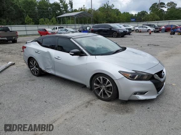 2017 Nissan Maxima Platinum with VIN 1N4AA6AP9HC387387, listed as a Copart auction lot 58727605 with 335,186 mi miles and Salvage title. Bid and sale history available at DreamBid. Image 4.