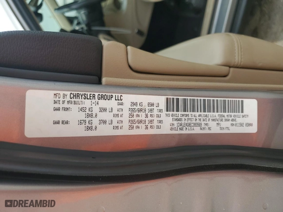 2014 Jeep Grand Cherokee Laredo with VIN 1C4RJEAG8EC393569, listed as a Copart auction lot 49244895 with 151,998 mi miles and Salvage Title. Bid and sale history available at carsss.com. Image 14.