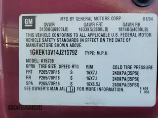 2004 GMC Yukon SLE with VIN 1GKEK13V14J215792, listed as a Copart auction lot 75657614 with 0 mi miles and Salvage Title. Bid and sale history available at carsss.com. Image 13.