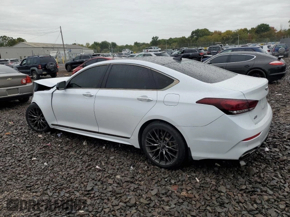 2018 Genesis G80 3.3T Sport with VIN KMHGN4JB3JU248921, listed as a Copart auction lot 71305654 with 73,718 mi miles and Salvage Title. Bid and sale history available at carsss.com. Image 2.