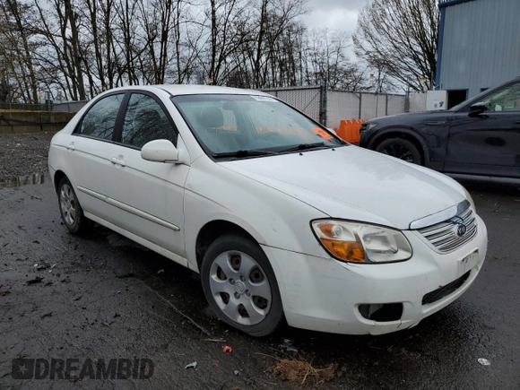 2007 Kia Spectra EX with VIN KNAFE121675467814, listed as a Copart auction lot 50145095 with 136,589 mi miles and Clean Title. Bid and sale history available at DreamBid. Image 4.