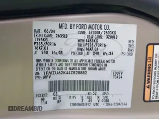 2004 Ford Explorer XLS with VIN 1FMZU62K44ZB28882, listed as a IAAI auction lot 42428926 with 63,905 mi miles and . Bid and sale history available at DreamBid. Image 9.