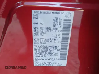 2017 Nissan Pathfinder SV with VIN 5N1DR2MM2HC653564, listed as a IAAI auction lot 40939356 with 176,168 mi miles. Bid and sale history available at carsss.com. Image 9.