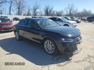 2015 Audi A4 Premium Plus with VIN WAUFFAFL5FN024562, listed as a Copart auction lot 48058595 with 0 mi miles and Salvage Title. Bid and sale history available at carsss.com. Image 4.