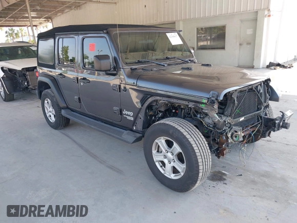 2020 Jeep Wrangler Unlimited Sport S with VIN 1C4HJXDN9LW167442, listed as a IAAI auction lot 42308617 with 59,335 mi miles and . Bid and sale history available at DreamBid. Image 1.