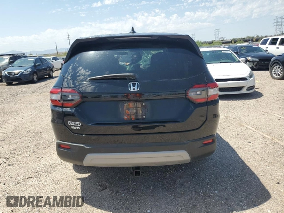 2024 Honda Pilot EX-L 8 Passenger with VIN 5FNYG1H49RB016059, listed as a Copart auction lot 61199604 with 0 mi miles and Salvage Title. Bid and sale history available at carsss.com. Image 6.