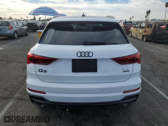 2022 Audi Q3 S line Premium with VIN WA1DECF38N1095344, listed as a Copart auction lot 43791725 with 16,261 mi miles and Salvage Title. Bid and sale history available at carsss.com. Image 6.