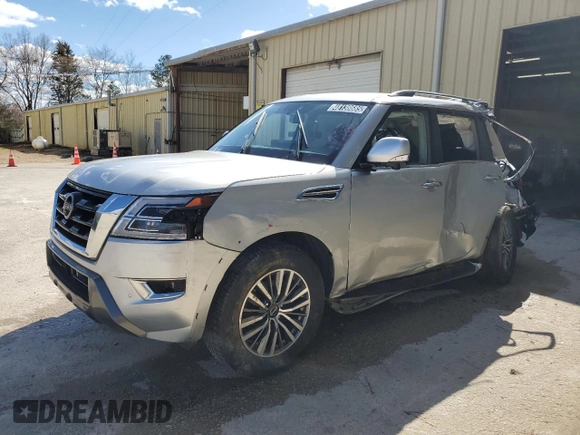 2023 Nissan Armada SL with VIN JN8AY2BD6P9692767, listed as a Copart auction lot 48138685 with 51,604 mi miles and Salvage Title. Bid and sale history available at carsss.com. Image 1.