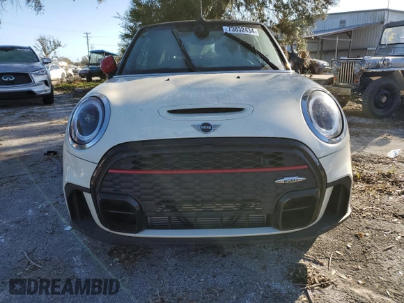 2022 MINI Convertible John Cooper Works with VIN WMW63DL00N3P09972, listed as a Copart auction lot 73832434 with 0 mi miles and Salvage Title. Bid and sale history available at carsss.com. Image 5.