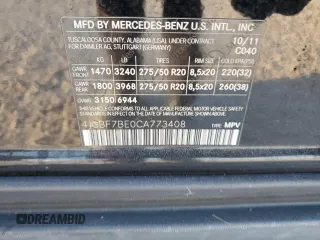 2012 Mercedes-Benz GL-Class GL 450 with VIN 4JGBF7BE0CA773408, listed as a Copart auction lot 76106444 with 130,622 mi miles and Salvage Title. Bid and sale history available at carsss.com. Image 14.