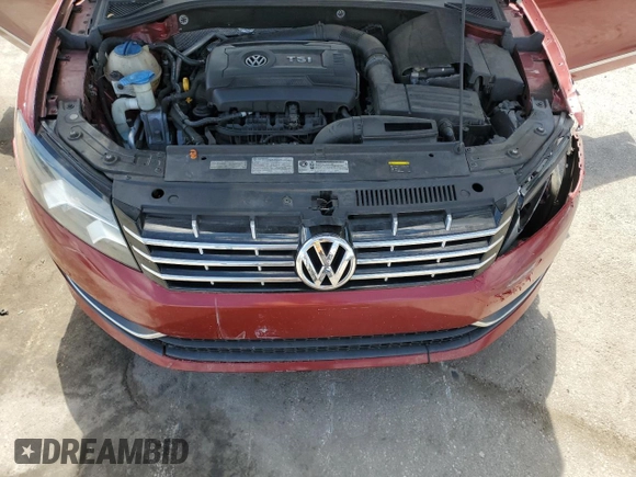 2015 Volkswagen Passat SEL Premium with VIN 1VWCT7A33FC123141, listed as a Copart auction lot 53284595 with 87,450 mi miles and Salvage title. Bid and sale history available at DreamBid. Image 12.
