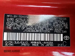 2024 Toyota Prius LE with VIN JTDADABU8R3010236, listed as a Copart auction lot 61234525 with 10,065 mi miles and Salvage title. Bid and sale history available at DreamBid. Image 13.