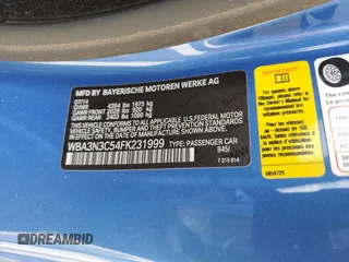 2015 BMW 4 Series 428i with VIN WBA3N3C54FK231999, listed as a Copart auction lot 47919085 with 116,634 mi miles and Salvage Title. Bid and sale history available at DreamBid. Image 14.