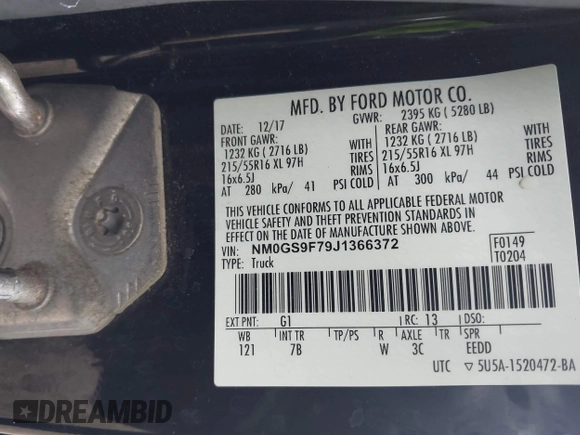 2018 Ford Transit Connect XLT with VIN NM0GS9F79J1366372, listed as a IAAI auction lot 42321620 with 79,200 mi miles and . Bid and sale history available at DreamBid. Image 9.